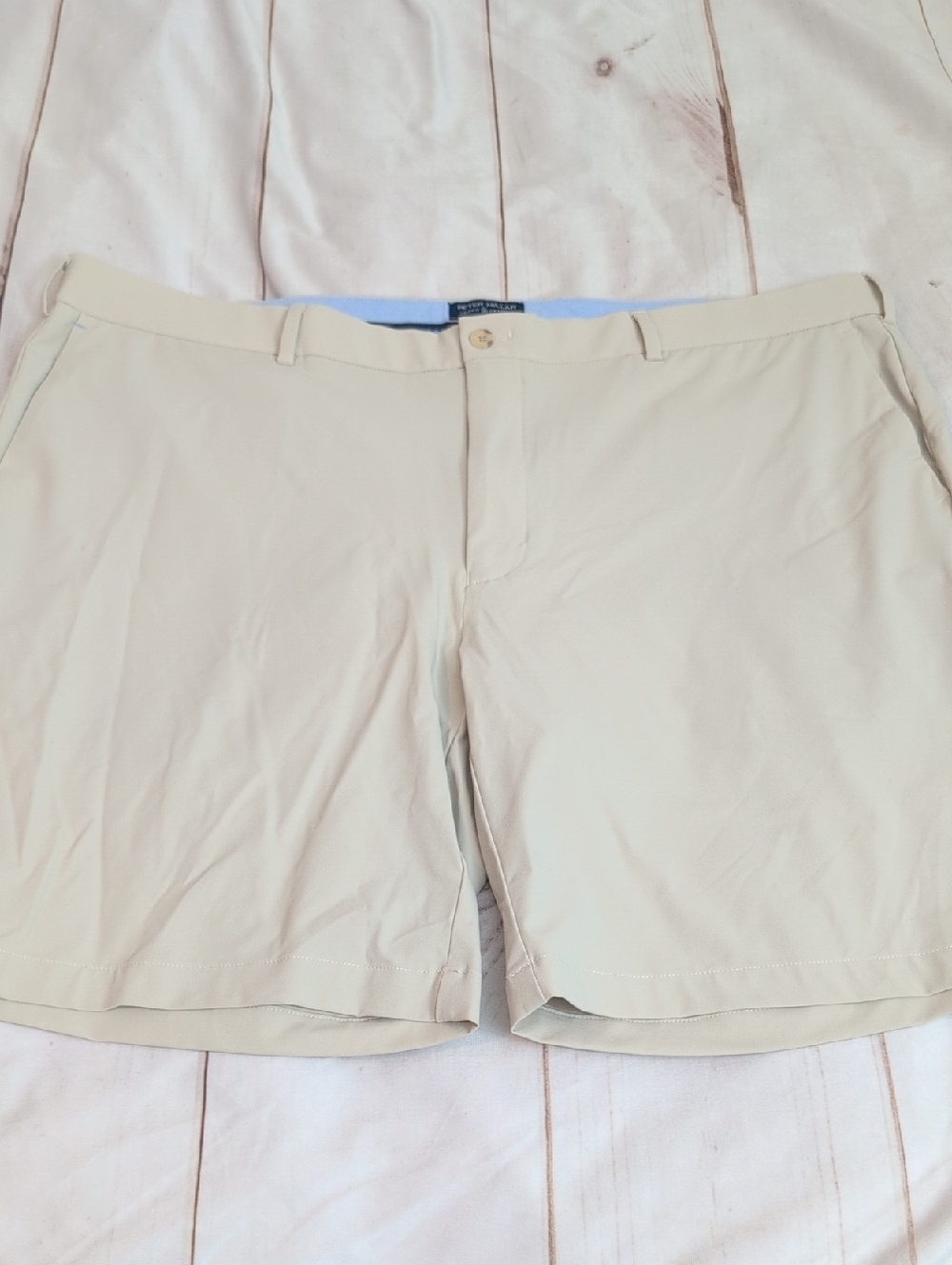 Peter Millar Salem Performance Shorts Light Tan Size 42 Golf Shorts Stretch